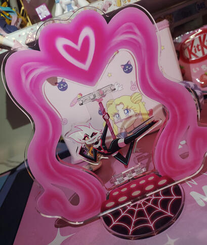 Spinning acrylic standee