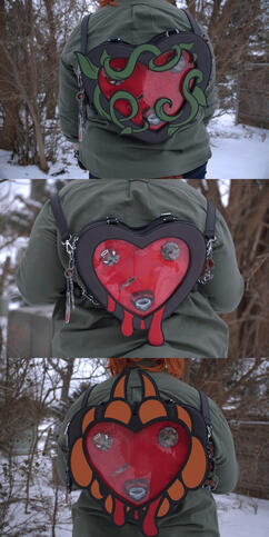 Heart Ita Bag With Magnetic Swappable Faceplate. Raised over 25k on Kickstarter!